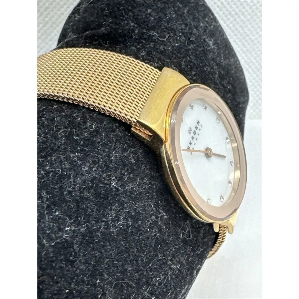 Skagen Freja 358SRRD Womens Rose-Tone Steel Mesh Analog Dial Quartz Watch JNA968